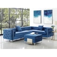 thumbnail image 4 of 30" Navy Blue Velvet And Silver Storage, 4 of 10