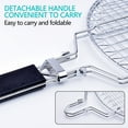 thumbnail image 4 of Stainless Steel Rings, Stainless Steel Folding Grill Net Clip Grill Net Detachable Barbecue Grill Thickened Bbq Grill Basket, 4 of 9