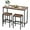 Brown, variant on Aklaus Bar Table Set,44" White Faux Marble Top Bar Table and Chairs Set,Counter Height Bar Table with 2 Bar Stools,3 Piece Kitchen Breakfast Table for Living Room Dining Room Apartment