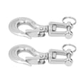 thumbnail image 1 of Lifting Clevis Chain Hook, 2Pcs Lifting Clevis Chain Hook, 304 Stainless Steel Rigging Accessory With  Latch For Engineering Cranes, Grab Hooks, 1 of 8