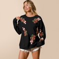 thumbnail image 3 of Sudadera con capucha y parches de purpurina, camiseta vintage, ropa de calle de manga larga ajustada estilo Harajuku, ropa de mujer, camiseta navideña, otoño e invierno 2024, 3 of 5