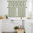 thumbnail image 3 of Decoration Art Kitchen Curtains Valances and Tiers Set of 3 Vintage Sage Green Knot Texture Decoration Tier Curtains and Valance with Rod Pocket for Small Windows, 27.5"x24", 3 of 9