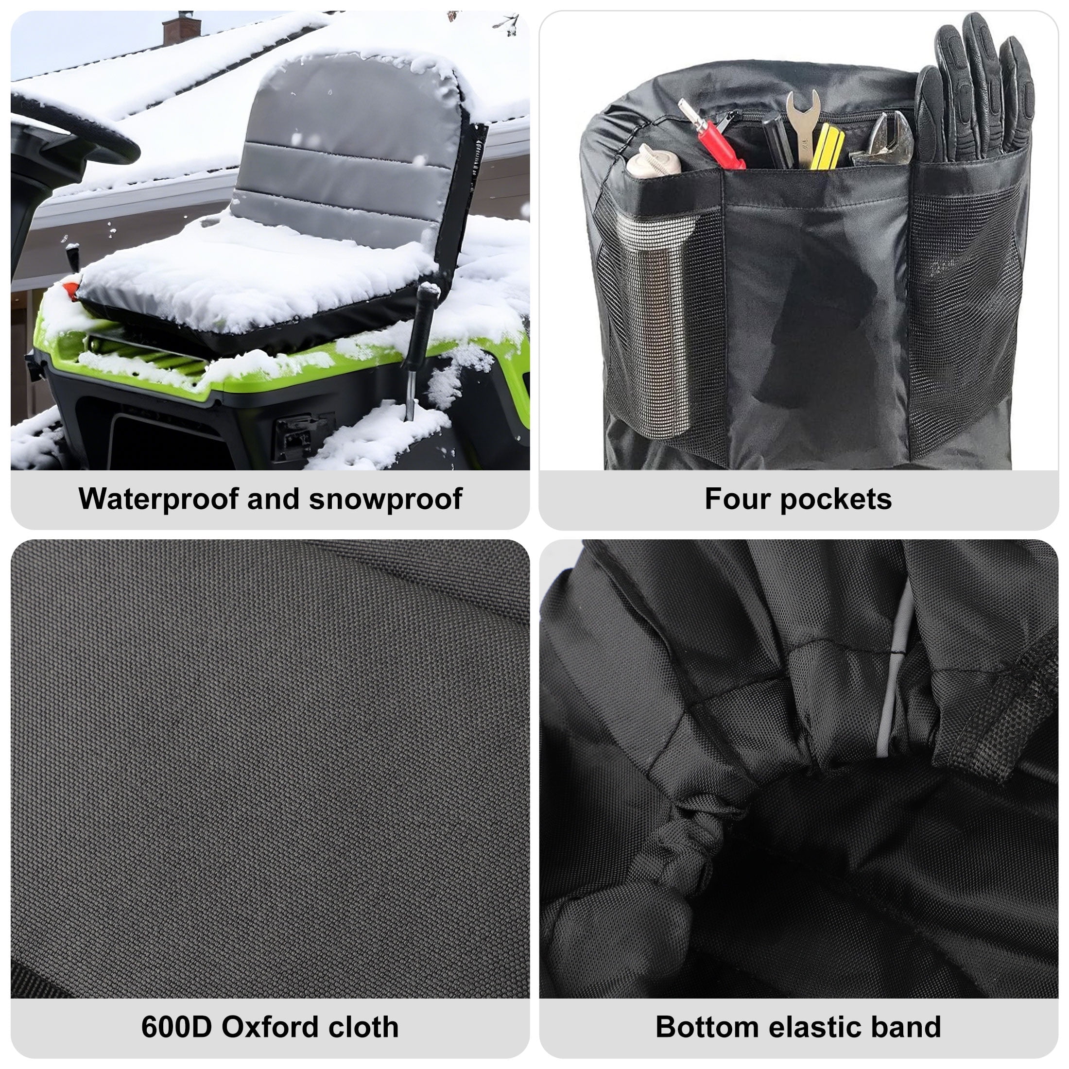 Lawn Tractor Seat Cover, TSV Universal Lawn Mower Seat Cover, Gray