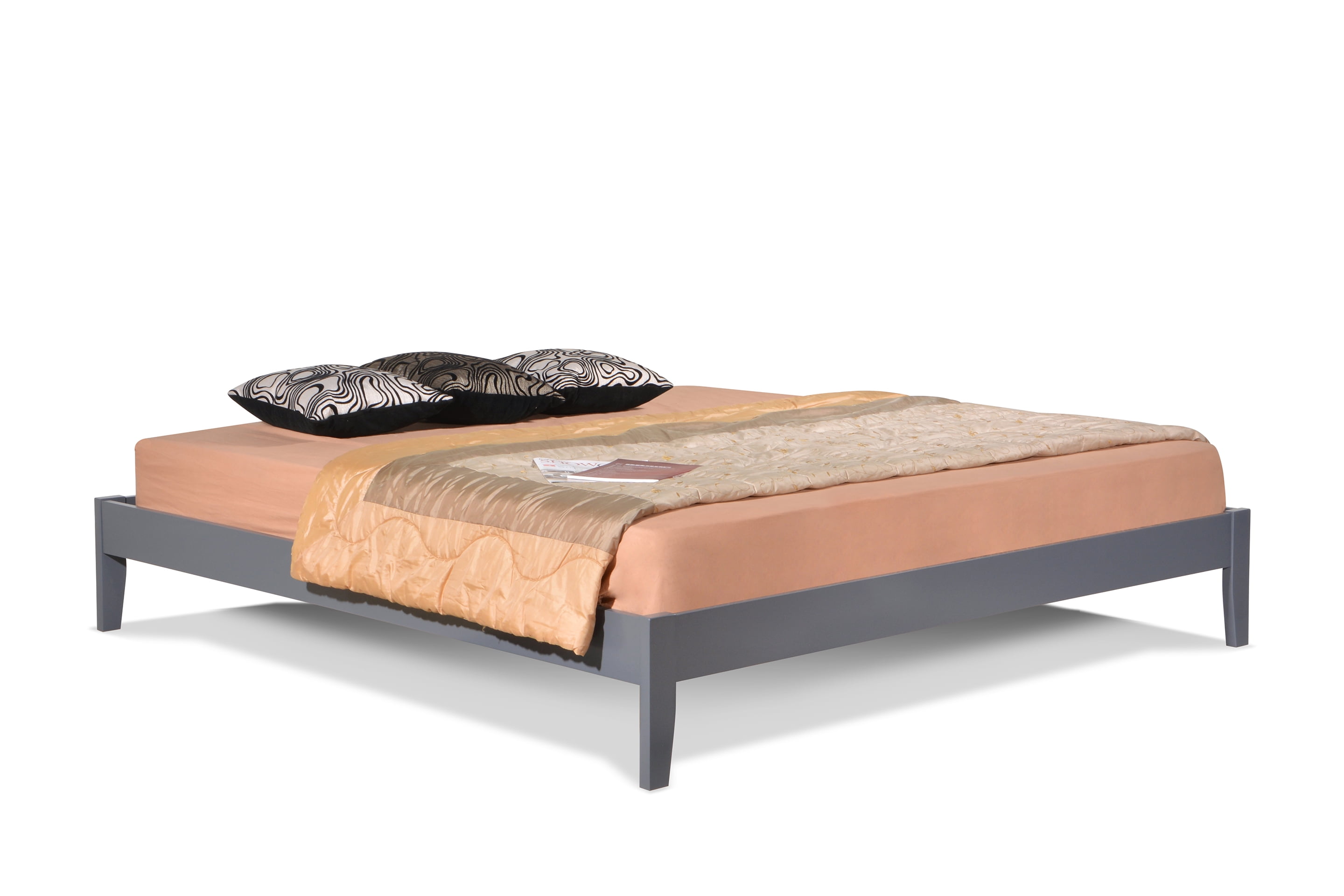 Manhattan Queen Size Eco Friendly Solid Wood Platform Bed In Gray Manhattan Queen Size Eco Friendly Solid Wood Platform Bed In Gray Color Com