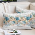 thumbnail image 2 of Vintage Beach Coastal Pillow Protectors with Zipper Standard Size, Nautical Shell Starfish Coral Summer Soft Brushed Microfiber Breathable Throw Pillow Covers, Pillowcase for Couch Sofa 20"x26", 2 of 9