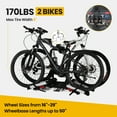 thumbnail image 2 of GYZJ E-Bike Rack with Ramp,Foldable Hitch Mount 2 Bikes Rack for Car Truck SUV RV,Up to 5-inch Fat Tire Electric Bike Carrier Rack 1.25"-2" Hitch Receiver(White), 2 of 9