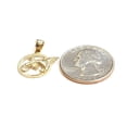 thumbnail image 3 of New 14k yellow Gold Hummingbird flower Pendant charm fine gift jewelry 1.5g, 3 of 12