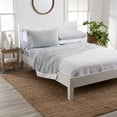 thumbnail image 2 of Great Bay Home Heathered Melange T-Shirt Jersey Knit Wrinkle Resistant Sheet Set  (California King, Light Grey), 2 of 7