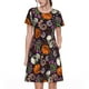 thumbnail image 1 of Easygdp Halloween With Skull para Vestido Transpirable de Mujer, Vestido Suelto de Manga Corta con Pliegues y Bolsillos para el Verano, 1 of 6