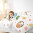 thumbnail image 4 of Manfei Cartoon Easter Eggs Queen Comforter Set for Teen, Pink Cherry Blossoms Bedding Sets, Cute Princess Style Reversible Bedding Comforter Set, Microfiber Bedroom Decor, 3 Pieces, 4 of 8