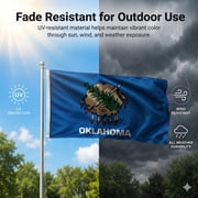 DMSE Oklahoma State Flag, 2ft x 3ft, 100% Polyester 100D Flag UV Resistant