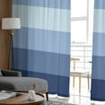 thumbnail image 4 of Navy Blue Stripes, Sheer Curtains 96 Inches Long 2 Panels Set, Window Sheer Curtains for Living Room/Bedroom, Gradient Modern Minimalist Geometric Light Filtering Rod Pocket Curtain 52'' x 96'' x 2, 4 of 7