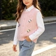 thumbnail image 4 of Cethrio Girls Sweater Vests Size 5T, Sleeveless Knitted Buttons Stretchy Fall Winter Clothing Pink, 4 of 8