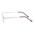 thumbnail image 3 of Men Progressive No Line Multifocus Rimless Metal Reading Glasses – Tri-Focal Reader - Half Power On Top +1.25, 3 of 4