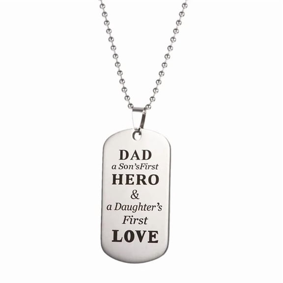 DESIGNICE 2026 New Dad Pendants Stainless Steel Father Necklace for Birthday,Father’S Day,Anniversary,Casual Wear,Gift 1Pcs 0.9 X 0.08 X 1.6 In