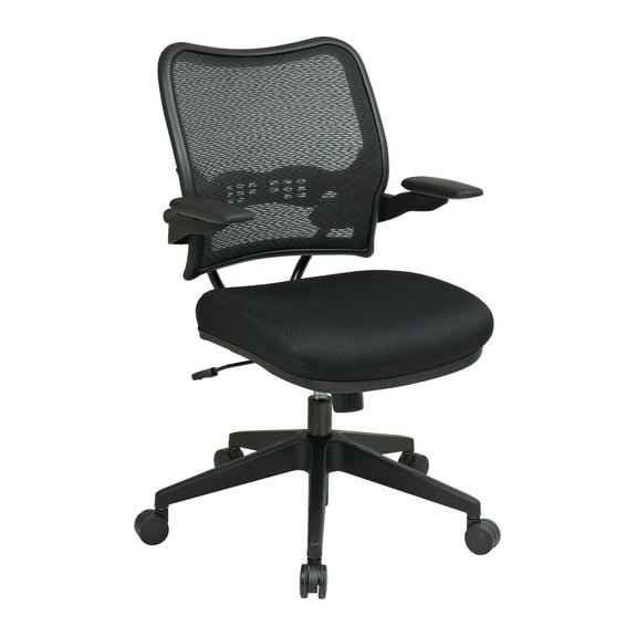 Deluxe Black Fabric Chair with AirGrid  Back and Black Mesh Seat