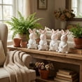 thumbnail image 3 of Easter Mini Bunny Figurines Set 4Counts,White Rabbit Easter Decorations Plastic Bunny Ornaments for Home Table Living Room Shelf Easter Holiday Decor Gift, 3 of 9