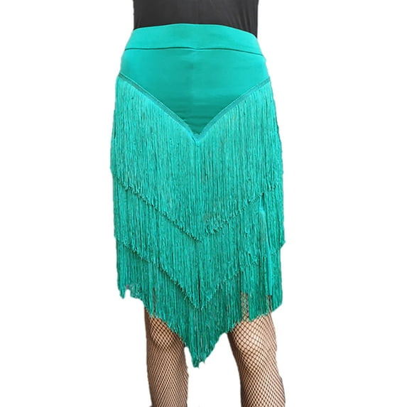 Whitewed Twirl Salsa Latin Tango Dance Exercise Performance Skirts Clothes Female Green