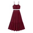 thumbnail image 6 of CHUMUD Womens Sets 2 Piece Outfits Skirts Summer Trendy Spaghetti Strap Ruffled Crop Top & High Waist Maxi Skirt Casual Going Out Vacation, 6 of 9
