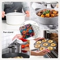 thumbnail image 5 of Bahomeck Heat Resistant Hot Pads 4 Pack Vibrant And Colorful Painting Of Poppies Square Pot Holder For Kitchen Cooking Oven And Bbq Grill With Hanging Loop Potholder Machine Washable, 5 of 5