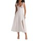thumbnail image 2 of Lucakuins Vestido largo de una línea para mujer Vestido de fiesta floral de encaje con dobladillo dividido de verano blanco Lucakuins moda, 2 of 7