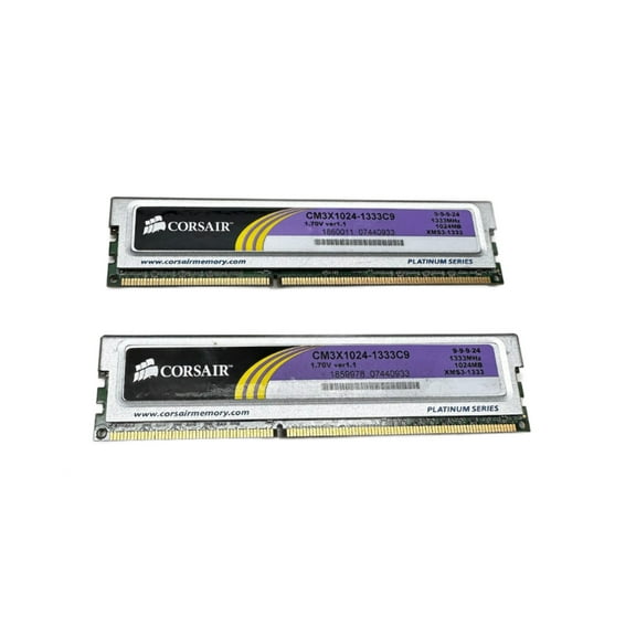 CM3X1024-1333C9 PC Memory Sticks 9-9-9-24 1333MHz 1024MB XMS3-1333 Platinum Series