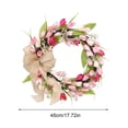 thumbnail image 3 of Mother's Day Spring Wreath for Front Door, Mother's Day Decoration with Red White Artificial Flowers and Burlap Bow, Mother's Day Decorations Indoor & Outdoor Use, 3 of 9