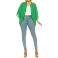 thumbnail image 4 of Women's Plus Size Solid Casual Cardigan Loose Fit Draped Ruffles Kimono Sleeve, 4 of 6