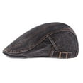 thumbnail image 2 of Retro Denim Beret Flat Cap Men's Cotton Sun Protection Adjustable Cap, 2 of 4