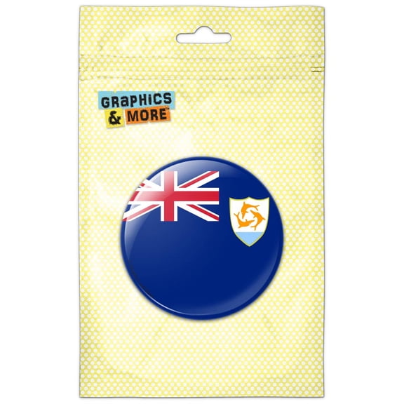 Anguilla National Country Flag Pinback Button Pin Badge