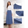 thumbnail image 4 of Women's Chiffon Elastic High Waist Pleated A-Line Flared Maxi Skirts, 4 of 5