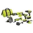 thumbnail image 1 of Kit combinado RYOBI P1819 One+ de 18 V con 6 herramientas, batería de 4,0 Ah y 1,5 Ah, 1 of 9