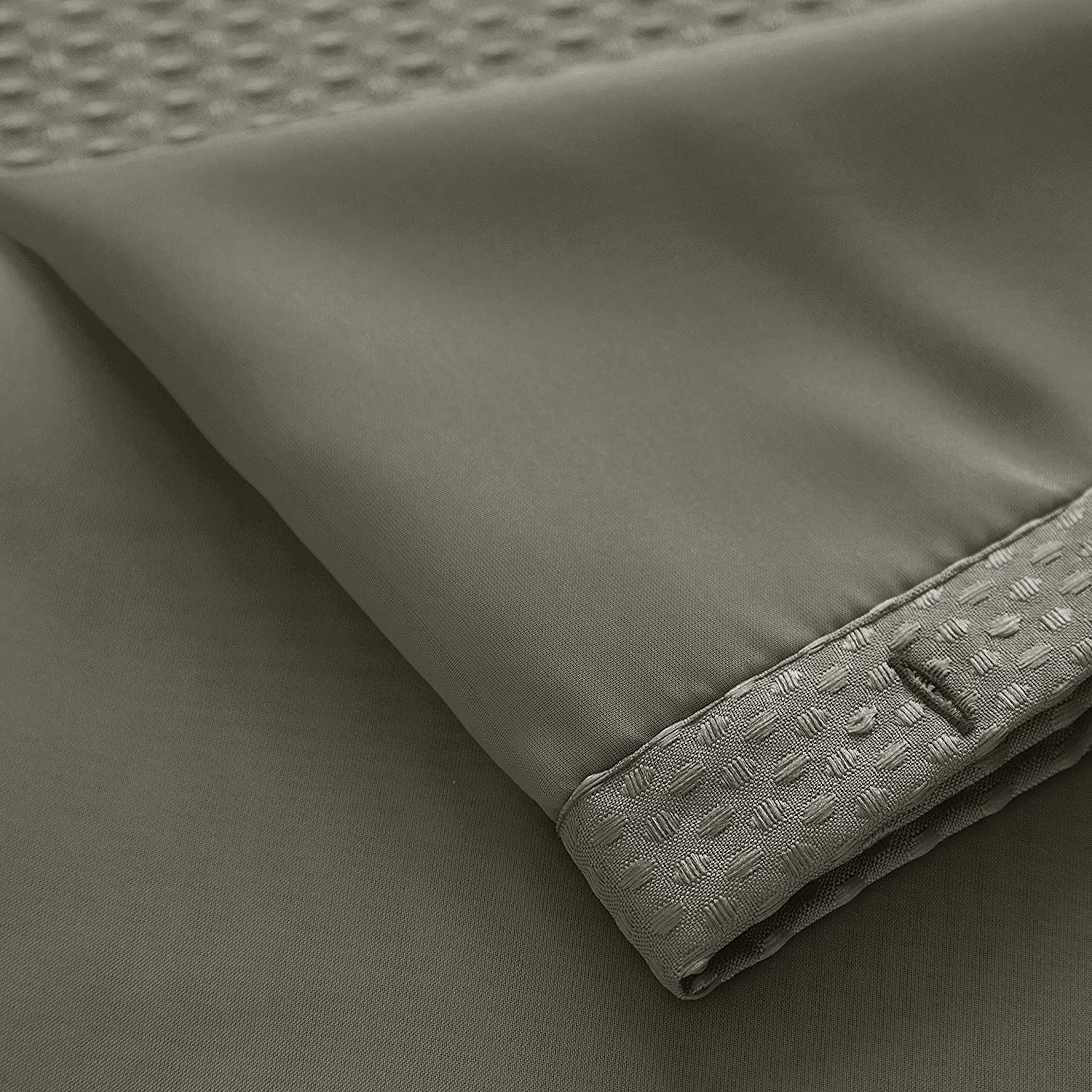Dainty Home Complete 2 in 1 Waffle Weave Hotel Spa Style Fabric Shower Curtain Snap On/Off Waterproof Detachable Liner Set, 72 inch wide x 72 inch long in Grey