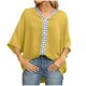 thumbnail image 1 of Blusas de gasa con cuello en V para mujer, blusas sueltas informales de verano de manga corta con alas de murciélago Fridja  ghk5479, 1 of 4