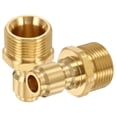 thumbnail image 1 of Uxcell 2 Pack Pressure Washer Adapter, 3/8" Male Quick Plug to M22 14mm Male Quick Connect Fittings Brass Swivel Adapter for Pressure Power Washers Hose, 1 of 5