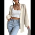 thumbnail image 1 of Cárdigan de Larga para Mujer, Suéter de Punto Suave Albaricoque XXL, 1 of 8