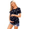 thumbnail image 5 of Ekouaer Women's Maternity Shirts Short Sleeves Nursing Tops 3 Pack Double Laye Breastfeeding Tees Pregnancy Clothes, 5 of 6