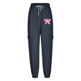thumbnail image 6 of VOONCAS Women's Navy Cargo Jogger Pants (Size XL) - Stretch Polyester Spandex, Pink Ribbon Breast Cancer Support, Pockets for Daily Casual, 6 of 6