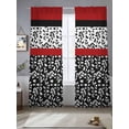thumbnail image 2 of Black Red Sheer Curtains 96 Inch Length 2 Panels Set, Garden Floral Stripe Aesthetic Flower Boho Voile Window Treatment Semi Sheer Long Curtains Drapes for Bedroom/Living Room/Kitchen 52"x96"x2, 2 of 7