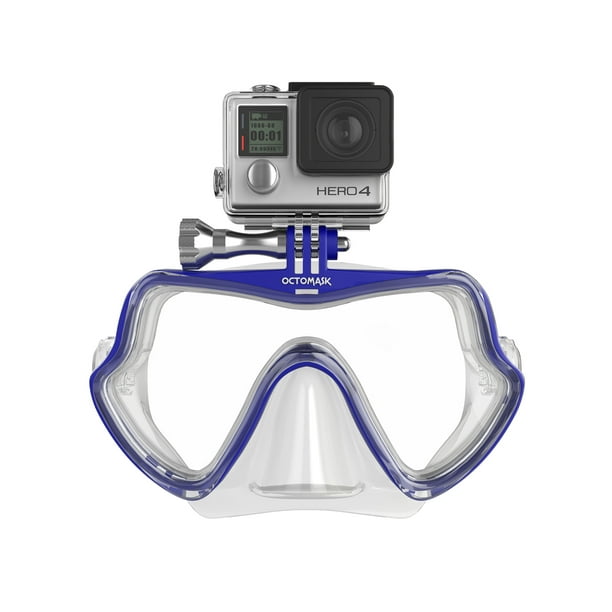 Octomask Frameless Scuba & Snorkeling Mask with GoPro Mount Blue/Clear