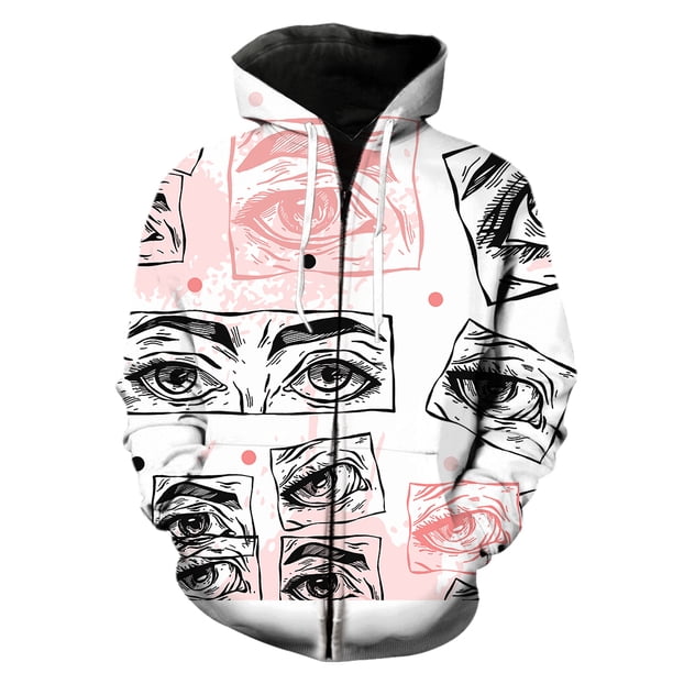 Sudadera con capucha y cremallera con estampado abstracto para hombre, divertida, unisex, para adolescentes, ropa de calle moderna, manga larga, gran oferta 2024, estampado 3D, informal