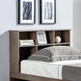 thumbnail image 2 of Uster 6-Shelf Wood Twin Bookcase Headboard, Walnut Oak, 2 of 5