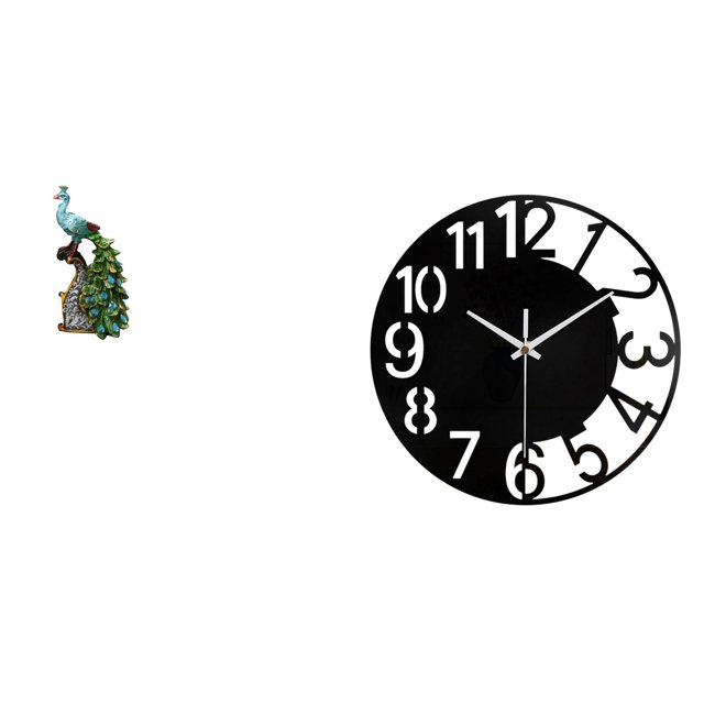 Elegante Colección De Relojes De Acrílico Con Escultura De Pavo Real Para El Hogar, La Oficina, La Sala De Estar, El Dormitorio, La Estantería, El Hotel Y El Baño.