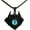 Black Blue with chain, variant on Men's Stainless Steel Vintage Evil Eye Demon Skull Head Oxhorn Pendant Necklace