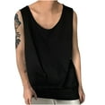 thumbnail image 4 of Mlzmgr Tank Tops for Men Summer Scoop Neck Sleeveless Solid Color Basic Tee Shirts Causal Loose Tops, 4 of 4