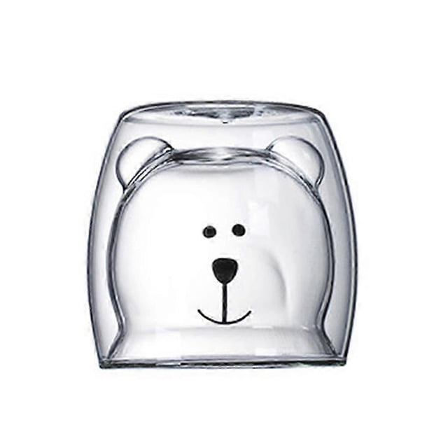26-27 Best Seller Coffee Double Wall Glass Mug Cup Christmas Anti-Scalding Cute Creative Cartoon Tea Bear Cat Dog Animal Gift Double-layer 50% Offer