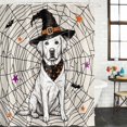 thumbnail image 2 of Halloween Bathroom Shower Curtains with 12 Hooks Polyester Waterproof Shower Curtain for Stalls and Bathtubs Farmhouse Scary Cute Dog Hats Star Web Decorative Bathroom Privacy Curtain 66x72 Inches, 2 of 9