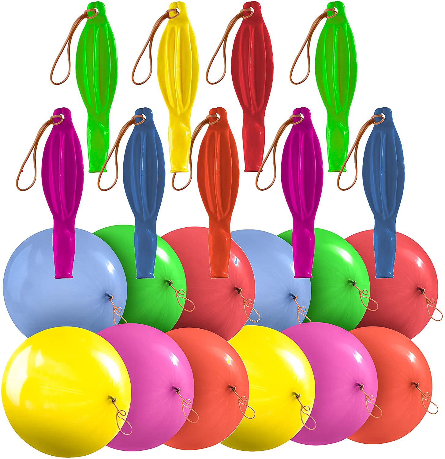 36 Pcs 18 Inch Punch Balloons,Punching Balloon with Rubber Band Handle,Assorted Colors Punch Balls for Kids Party Favors,Gifts and Daily Games 
