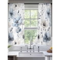thumbnail image 3 of Blue Grey Spring Floral Semi Sheer Curtains 63 Inch Length 2 Panels Set, Summer Flowers Botanical Sheer Kitchen Curtain Privacy Voile Window Curtain for Living Room Bedroom Rod Pocket Drapes, 3 of 7