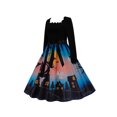 thumbnail image 3 of MAWCLOS Robes Décontractées Florales d'Halloween pour Femmes, Robe Midi Style-I m, 3 of 4